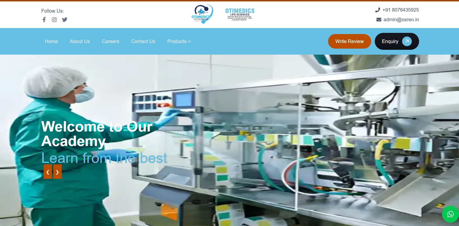 Otimedics Life Sciences — WebTech Studio Case Study
